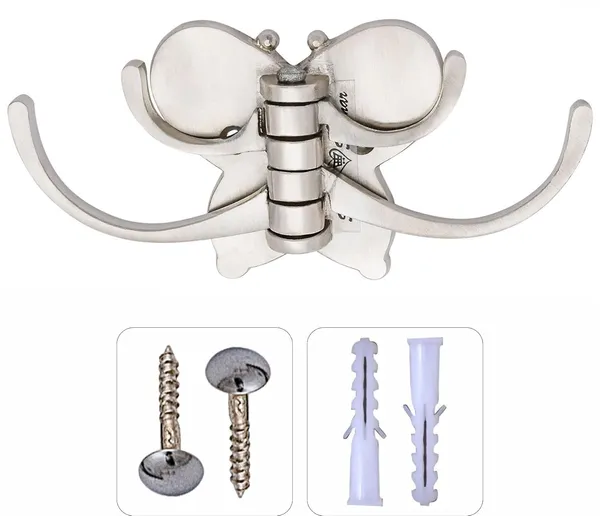 Wall_Hook_Butterfly_Big_Zinc_Silver_Pack_of_4