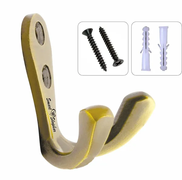 Wall_Hook_Double_Jack(J)_Aluminium_Alloys_Antique_Pack_of_4