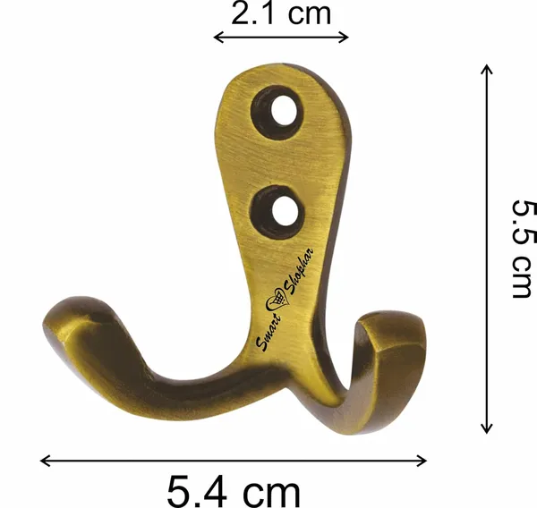 Wall_Hook_Double_Jack(J)_Aluminium_Alloys_Antique_Pack_of_4