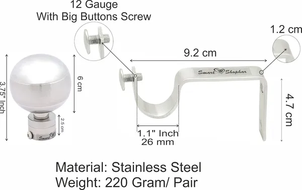 Curtain_Bracket_Rex_90_Stainless_steel_Silver_Pack_of_2