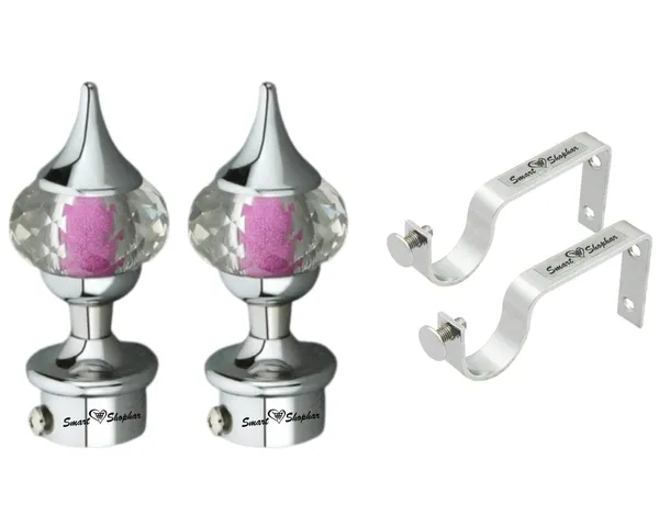Curtain_bracket_Sparkler_Stainless_Steel_and_Glass_Silver_Pack_of_4