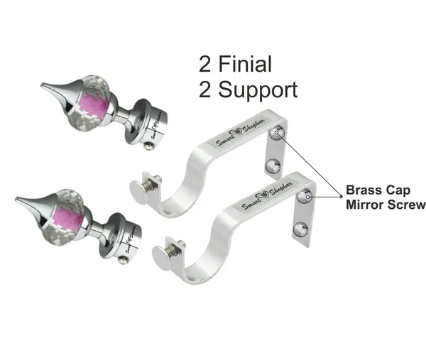 Curtain_bracket_Sparkler_Stainless_Steel_and_Glass_Silver_Pack_of_4
