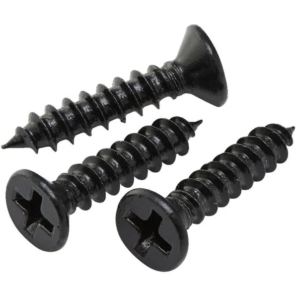 (Pack_of_100)_Steel_Phillips_Flat_Head_Sheet_Metal_Screws_Black_Oxide