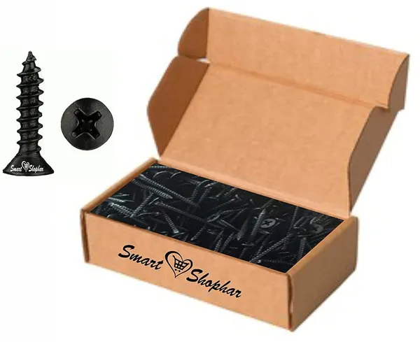 (Pack_of_500)_Steel_Phillips_Flat_Head_Sheet_Metal_Screws_Black_Oxide