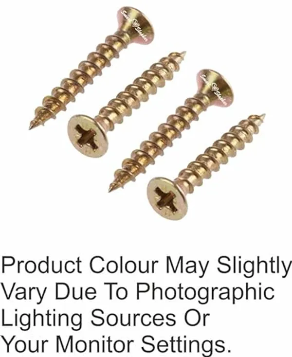 (Pack_of_1000)_Steel_Phillips_Flat_Head_Sheet_Metal_Screws_Golden_Brass