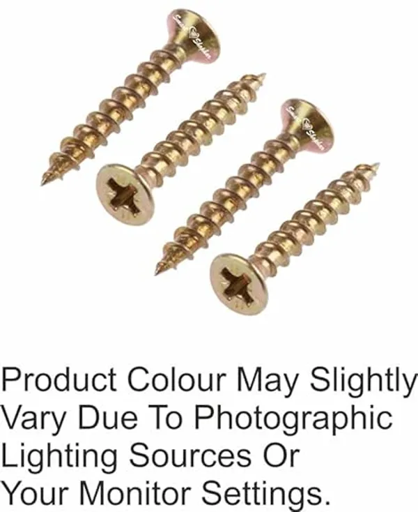 (Pack_of_20)_Steel_Phillips_Flat_Head_Sheet_Metal_Screws_Golden_Brass