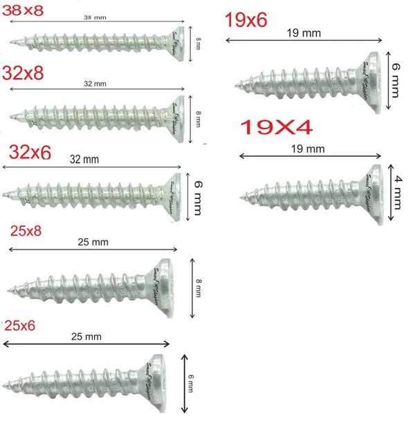 (Pack_of_20)_Screws_Phillips_Flat_Head_Sheet_Metal_Steel_Silver_Chrome