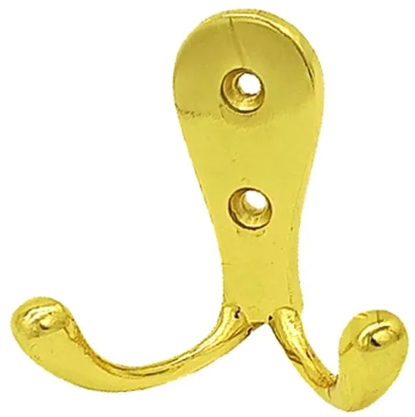 Wall_Hook_Double_Jack(J)_Aluminium_Alloys_Gold_Pack_of_1