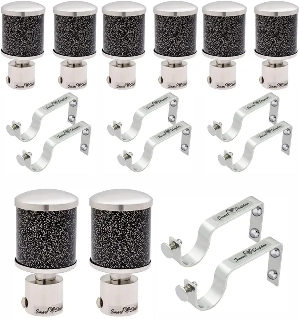 Curtain_Bracket_Glitter_Star_Stainless_Steel_and_Aluminium_Alloys_Yellow_Silver_Pack_of_4