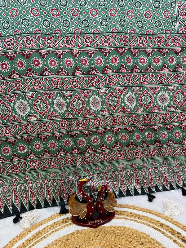 Green_Ajarakh_Print_Mirror_Work_Saree