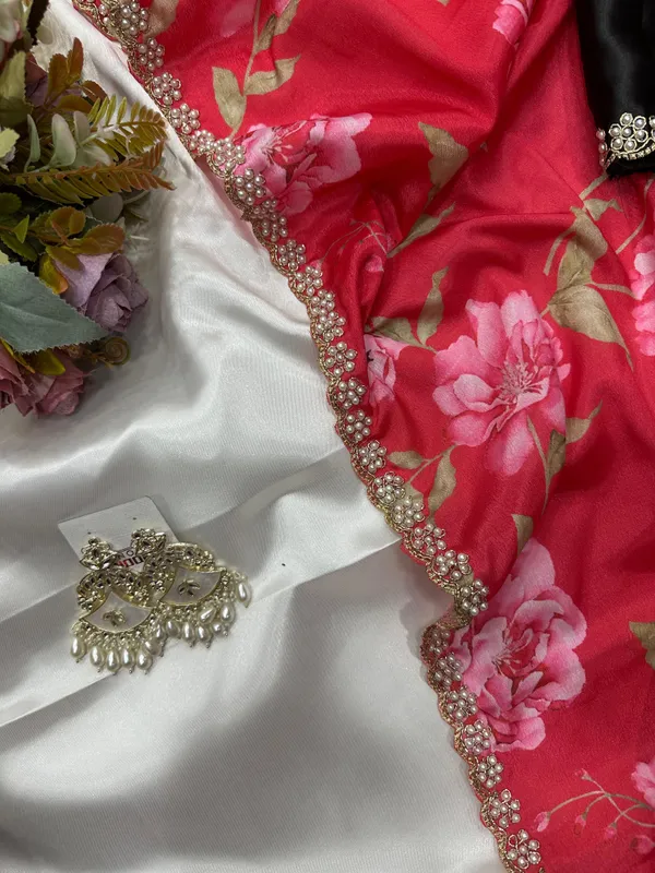 Red_Floral_Print_Embroidered_Saree