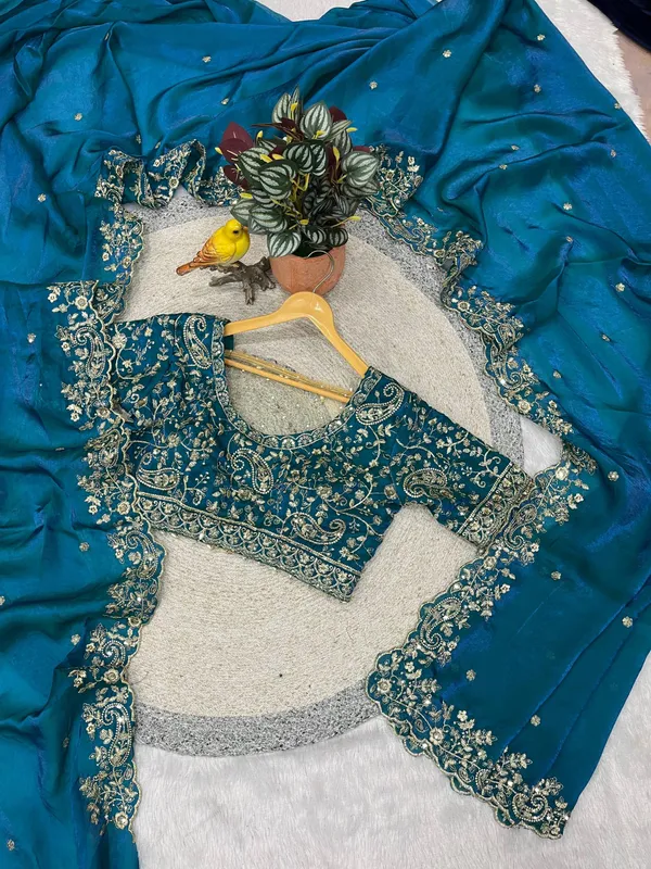 Morpitch_Space_Silk_With_Embroidered_Saree