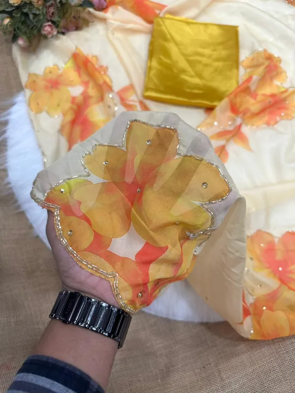 Light_Yellow_Floral_Print_Hand-Embroidered_Saree