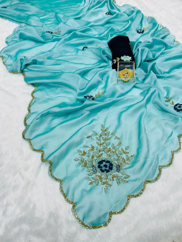Blue_Shaded_Katdana_and_Beads_Hand-Embroidered_Saree
