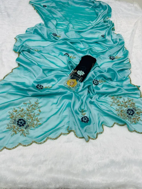 Blue_Shaded_Katdana_and_Beads_Hand-Embroidered_Saree