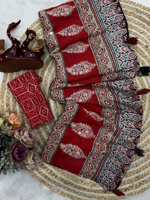 Black_Ajarakh_Print_Mirror_Embroidered_Saree