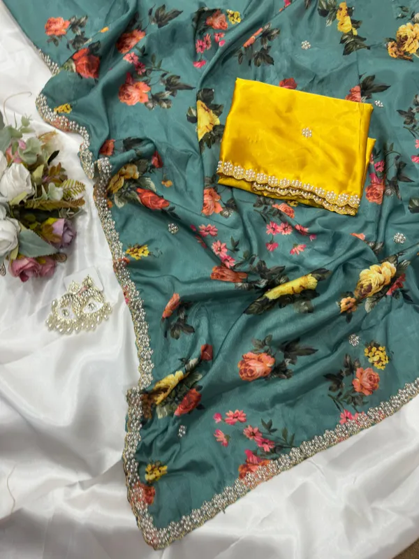 Rama_Floral_Print_Embroidered_Saree