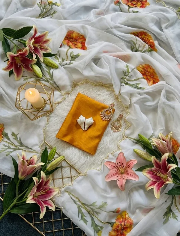 White_Organza_Motiwork_Embroidered_Saree