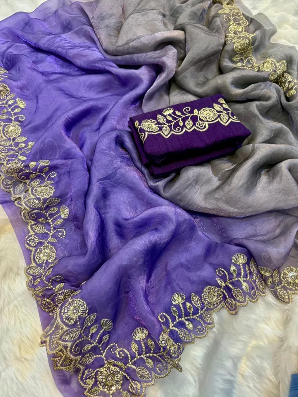 Purple_Shaded_Space_Silk_Designer_Saree