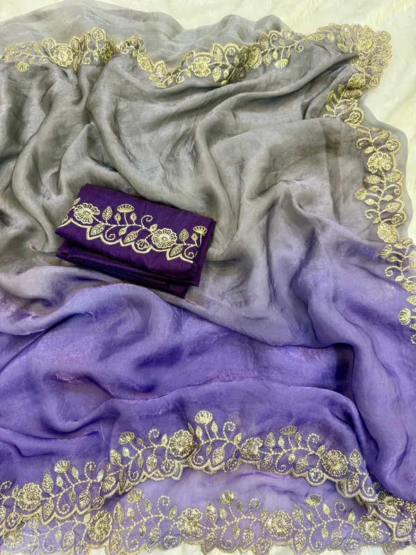 Purple_Shaded_Space_Silk_Designer_Saree