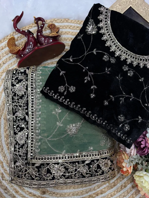 Pista_Moss_Silk_Embroidered_Saree