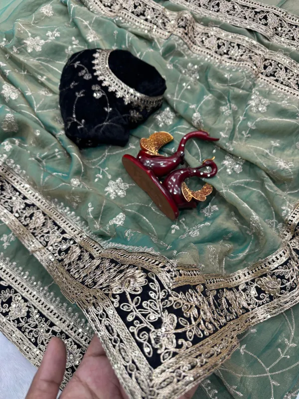 Pista_Moss_Silk_Embroidered_Saree