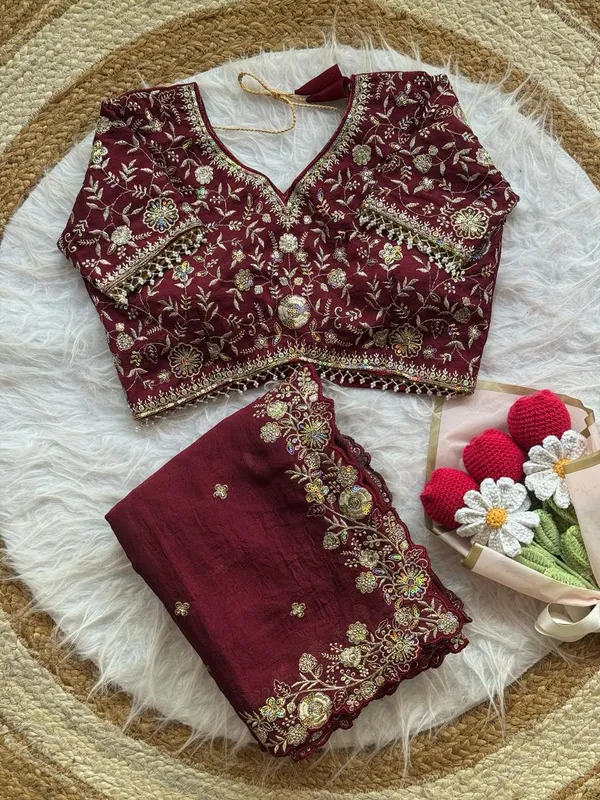 Wine_Syska_Silk_Designer_Saree