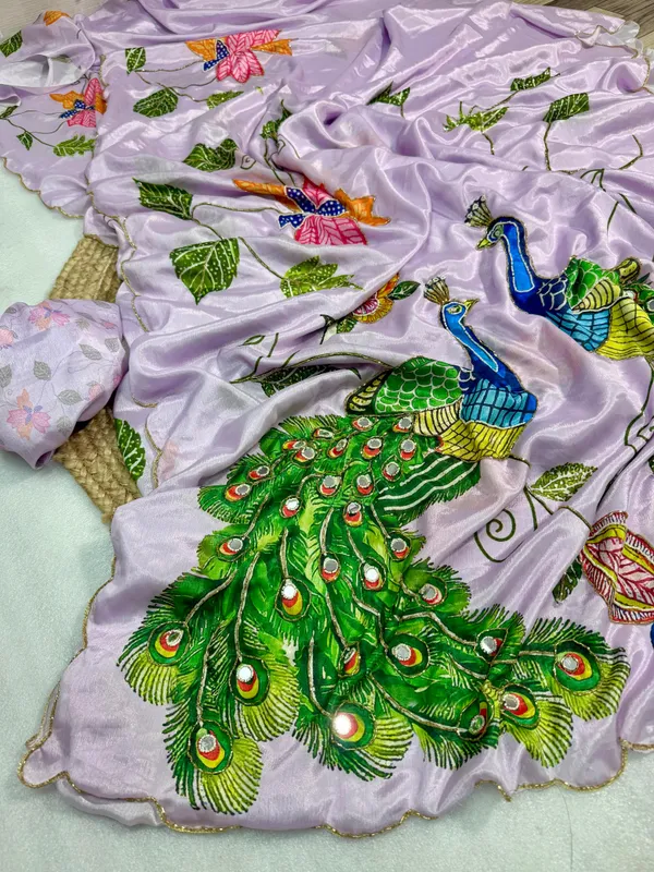 Lavender_Peacock_Hand-Embroidered_Saree