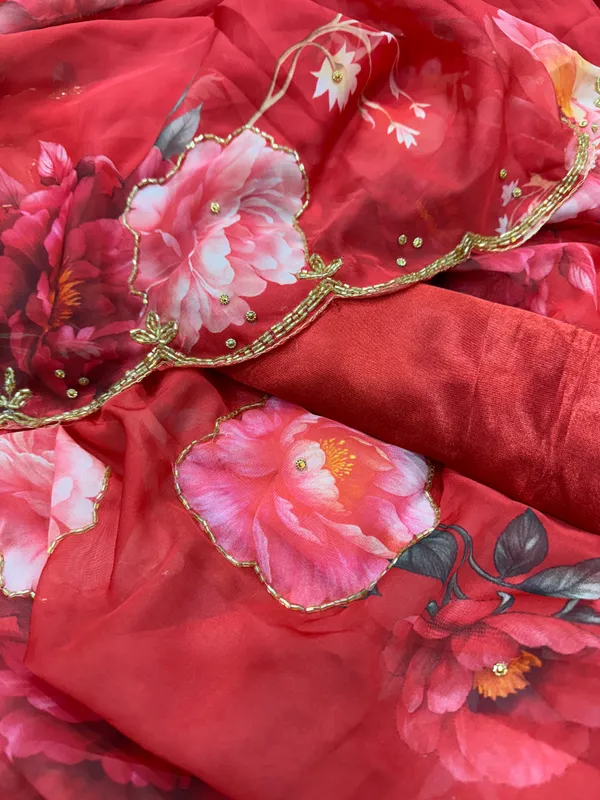 Cherry_Red_Katdana_and_Beads_Hand-Embroidered_Saree