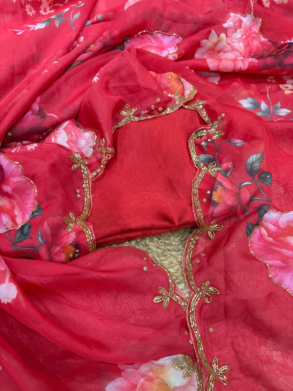 Cherry_Red_Katdana_and_Beads_Hand-Embroidered_Saree