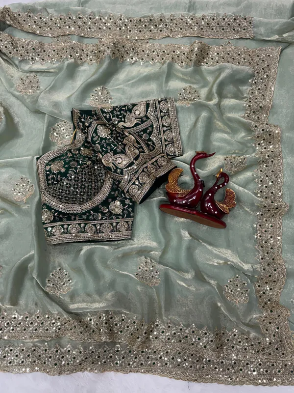 Pista_Space_Silk_Embroidered_Saree