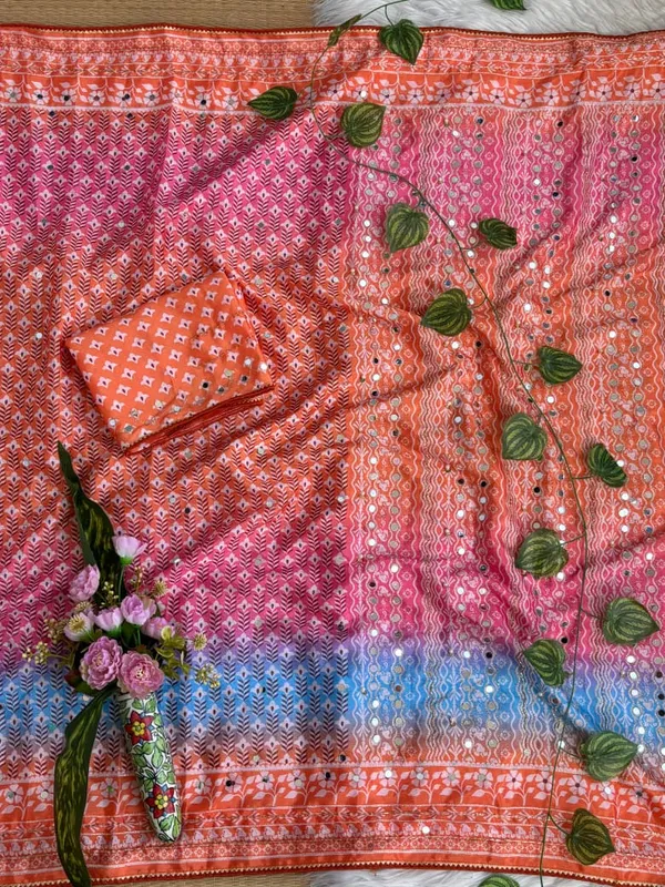 Orange_Shaded_Hand_Embroidered_Saree