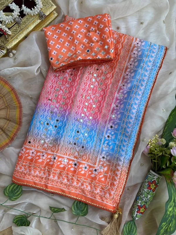 Orange_Shaded_Hand_Embroidered_Saree