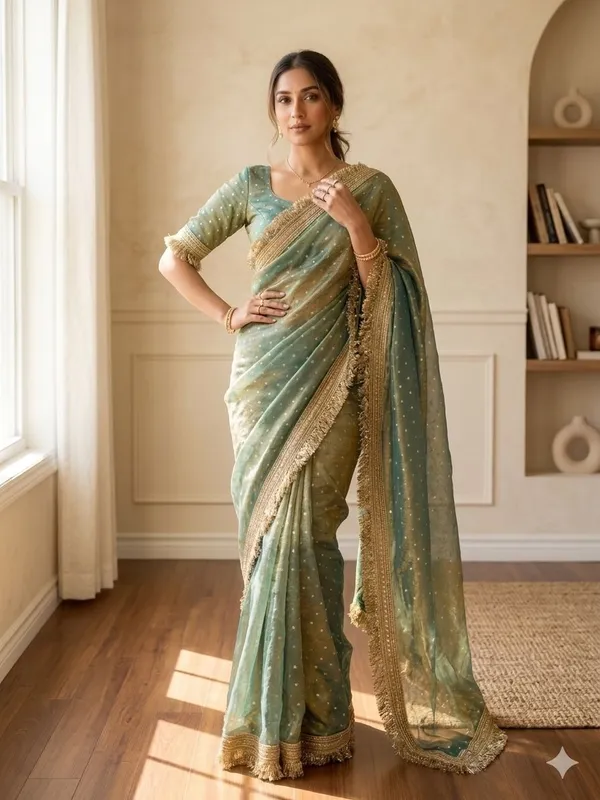 Teal_Moss_Butti_Silk_Embroidered_Saree