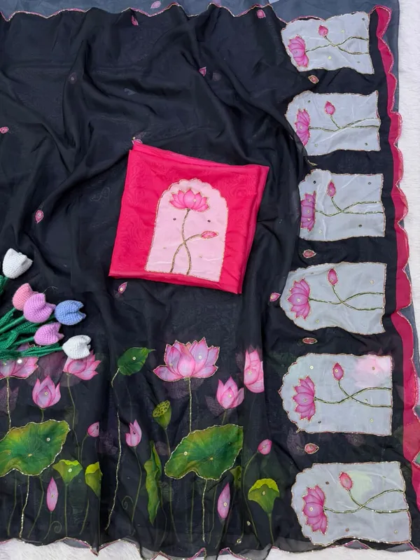 Black_Floral_Embroidered_Saree