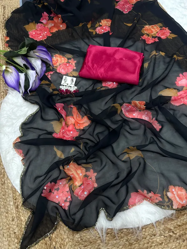 Black_Floral_Embroidered_Saree