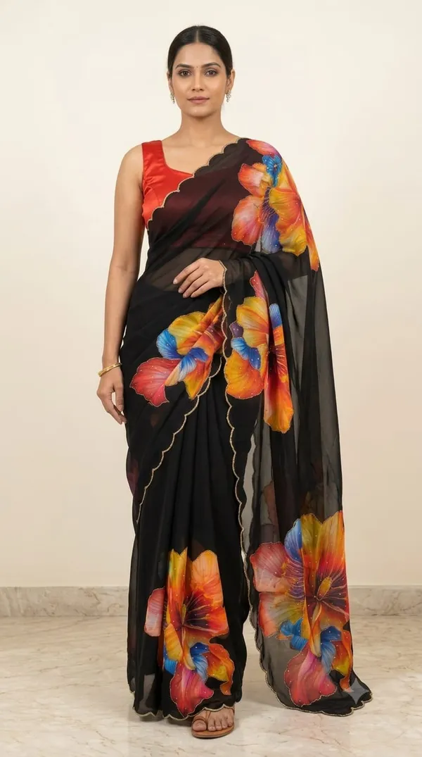 Black_Floral_Embroidered_Saree