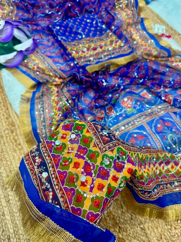 Blue_Ajarakh_Print_Embroidered_Saree