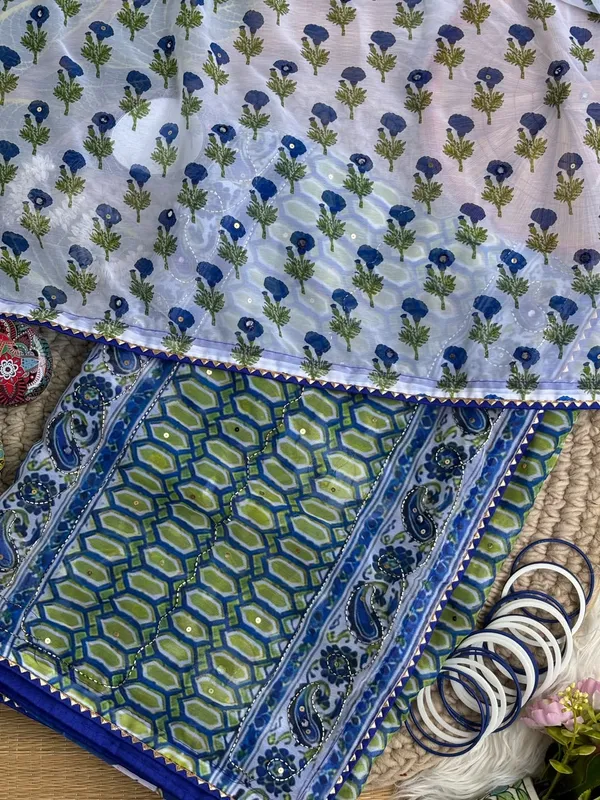 Blue_Printed_Hand_and_Mirror_Work_Saree