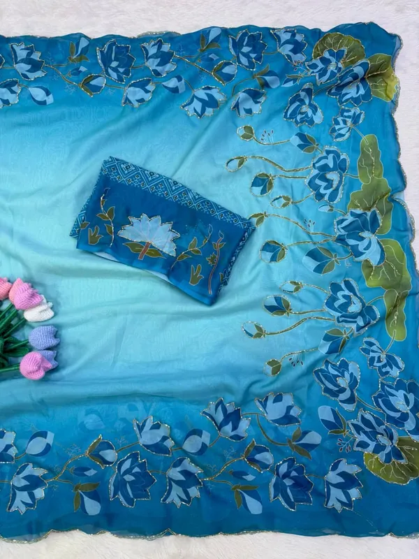 Blue_Shaded_Floral_Embroidered_Saree
