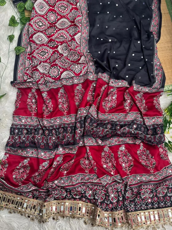 Black_Ajarakh_Print_Mirror_Work_Saree