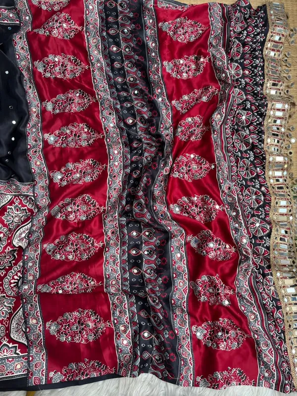 Black_Ajarakh_Print_Mirror_Work_Saree