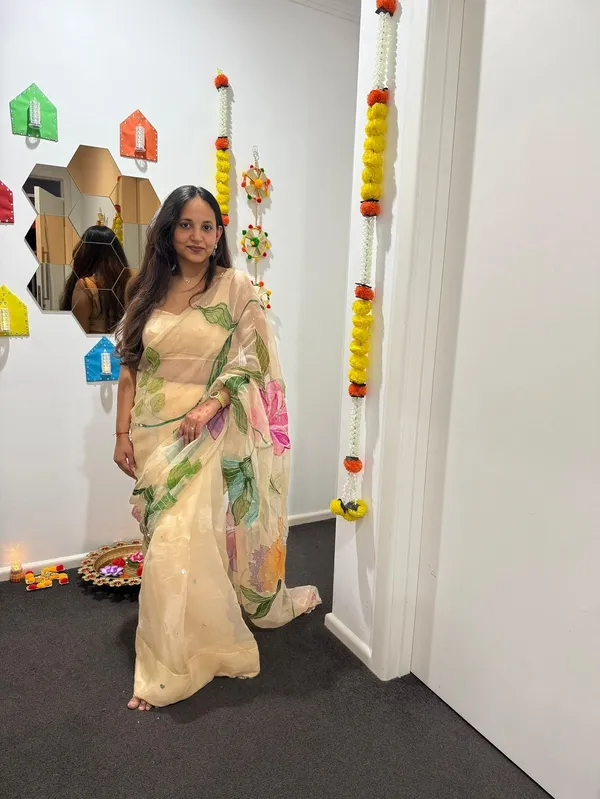 Cream_Floral_Embroidered_Designer_Saree