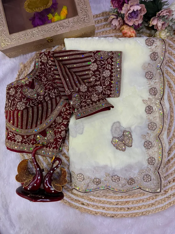 Cream_Space_Silk_Embroidered_Saree