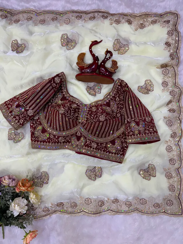Cream_Space_Silk_Embroidered_Saree