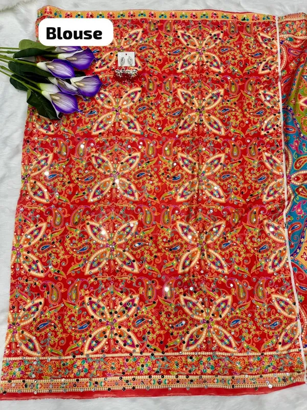 Orange_Ajarakh_Print_Mirror_Work_Saree