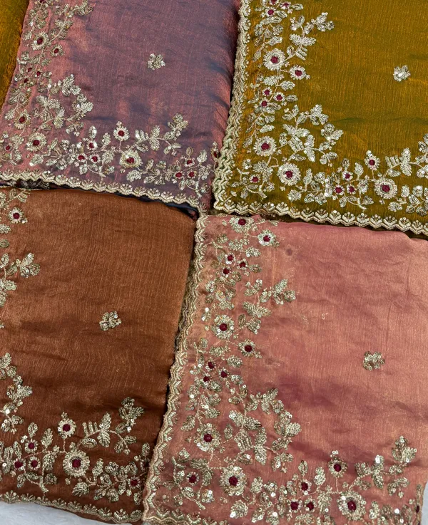 Brown_Satin_Chiffon_Silk_Designer_Saree