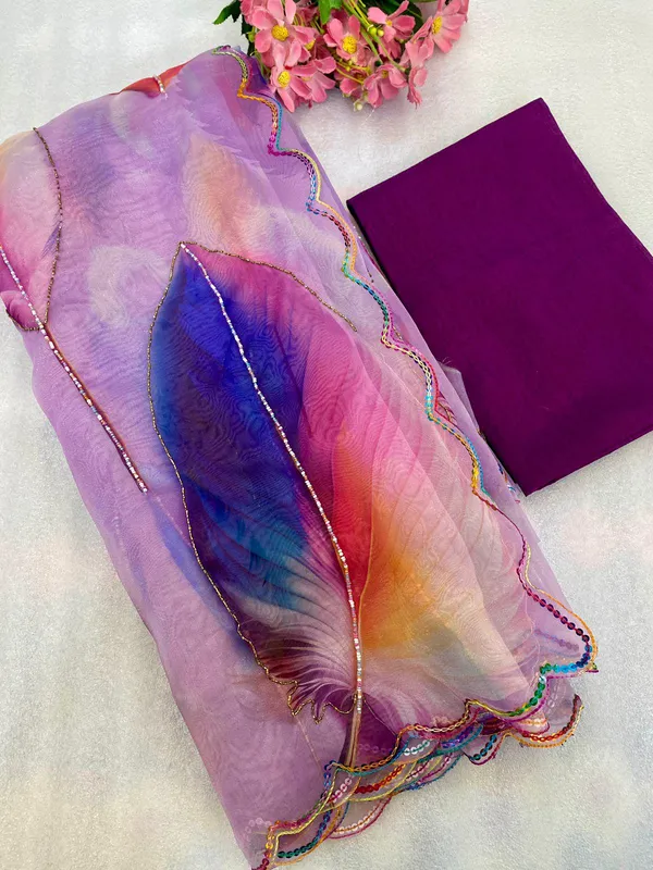 Lavender_Leaf_Handwork_Designer_Saree