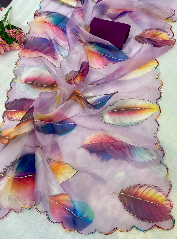Lavender_Leaf_Handwork_Designer_Saree