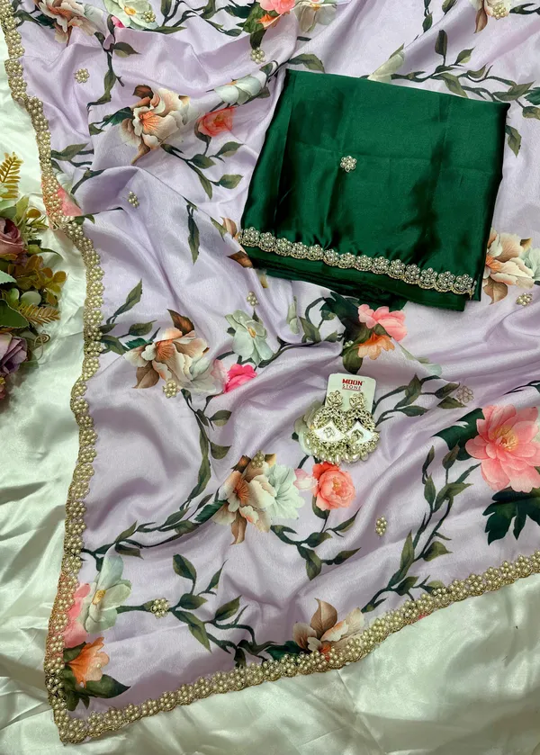 Lavender_Floral_Print_Embroidered_Saree